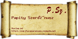 Papity Szerénusz névjegykártya